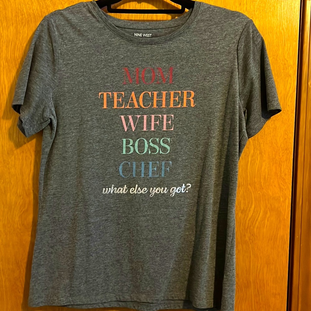 Womens Large T-Shirt Mom Teacher Wife Boss Chef Cotton